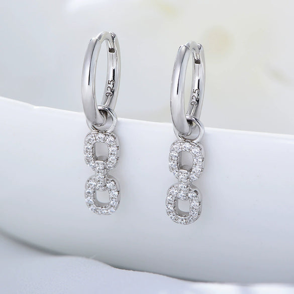 Wholesale 925 Silver Geometric Diamond Earrings For Women