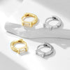 Wholesale 925 Silver Geometric Diamond Rectangular Zircon 14K Gold Plated Light Luxury Women's Earrings