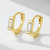 Wholesale 925 Silver Geometric Diamond Rectangular Zircon 14K Gold Plated Light Luxury Women's Earrings