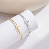 Wholesale Silver Geometric Double Layer Cross Bracelet Electroplated Light Luxury Jewelry For Women