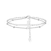 Wholesale Silver Geometric Double Layer Cross Bracelet Electroplated Light Luxury Jewelry For Women