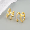 Wholesale Silver Geometric Double Layer Round Micro Inlaid Zircon Electroplated Earring Buckles