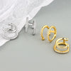 Wholesale Silver Geometric Double Layer Round Micro Inlaid Zircon Electroplated Earring Buckles