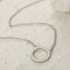 Wholesale Silver Geometric Drop Circle Clavicle Chain Necklace 925 Sterling Silver Electroplating For Women