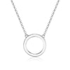 Wholesale Silver Geometric Drop Circle Clavicle Chain Necklace 925 Sterling Silver Electroplating For Women