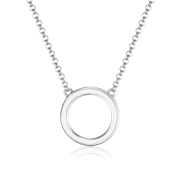 Wholesale Silver Geometric Drop Circle Clavicle Chain Necklace 925 Sterling Silver Electroplating For Women