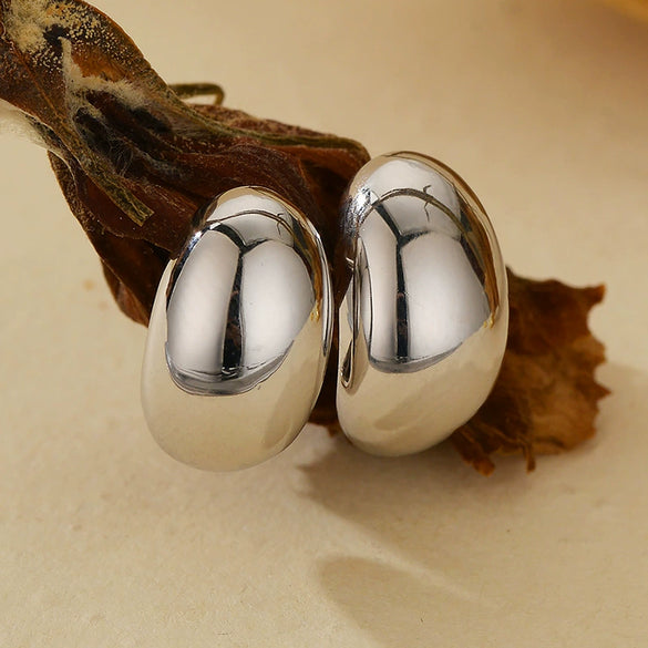 Wholesale Silver Geometric Drop Shape Electroplated Earrings Unisex Simple Ins Fashion Allmatch
