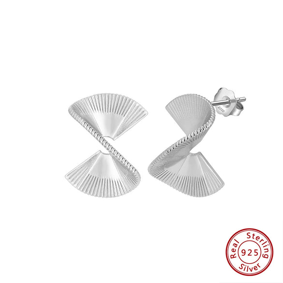 Wholesale Silver Geometric Earrings With Gold Inlaid Autumn New High Sense Unique Temperament