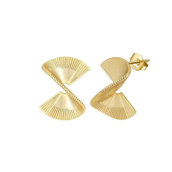 Wholesale Silver Geometric Earrings With Gold Inlaid Autumn New High Sense Unique Temperament