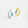 Wholesale Silver Geometric Earrings With Zircon Electroplated With Platinum And 18K Gold For Women