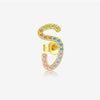 Wholesale Silver Geometric Earrings With Zircon Electroplated With Platinum And 18K Gold For Women