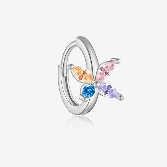Wholesale Silver Geometric Earrings With Zircon Electroplated With Platinum And 18K Gold For Women