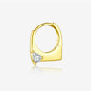 Wholesale Silver Geometric Earrings With Zircon Electroplated With Platinum And 18K Gold For Women