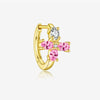 Wholesale Silver Geometric Earrings With Zircon Electroplated With Platinum And 18K Gold For Women