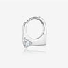 Wholesale Silver Geometric Earrings With Zircon Electroplated With Platinum And 18K Gold For Women
