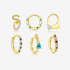 Wholesale Silver Geometric Earrings With Zircon Electroplated With Platinum And 18K Gold For Women