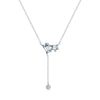 Wholesale 925 Silver Geometric Emerald Cut Pendant Adjustable Clavicle Necklace For Women With Highend Style And Diamond Design