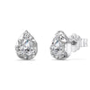 Wholesale Silver Geometric Emeraldcut Zircon Earrings With Electroplating And Water Drop Design For Women