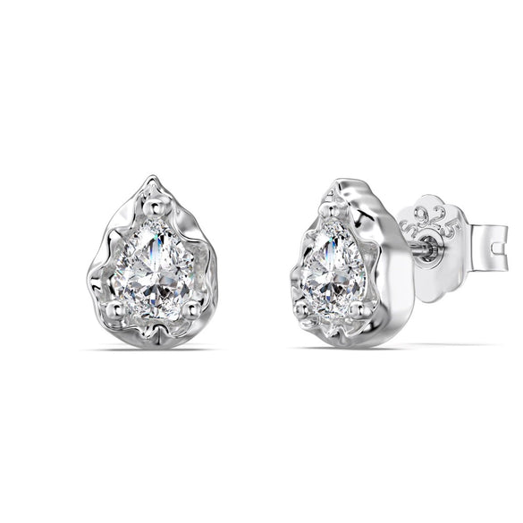 Wholesale Silver Geometric Emeraldcut Zircon Earrings With Electroplating And Water Drop Design For Women