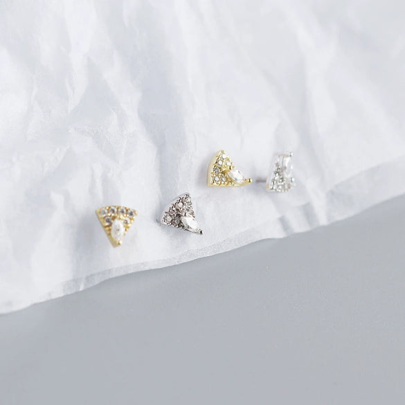 Wholesale Silver Geometric Fanshaped Earrings For Women With Electroplating