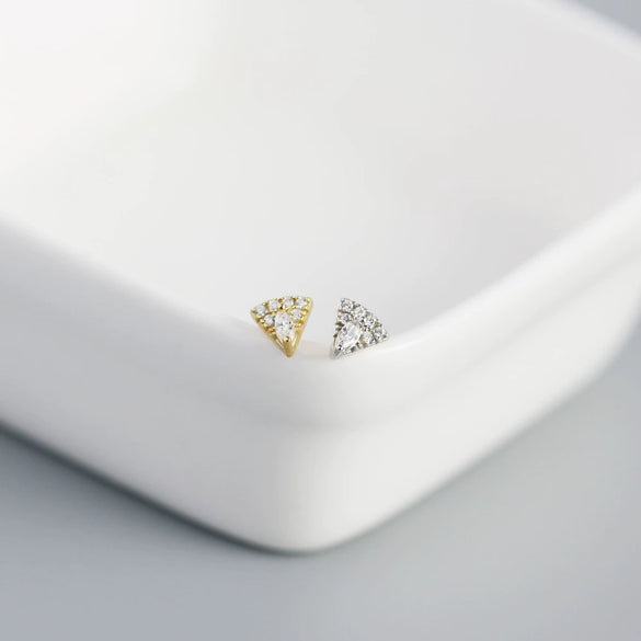 Wholesale Silver Geometric Fanshaped Earrings For Women With Electroplating