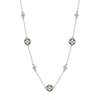 Wholesale Silver Geometric Flower Clover Pendant Necklace Electroplated Minimalist Design For Women