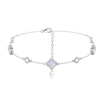 Wholesale 925 Silver Geometric Four Leaf Clover Women's Anklet