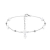 Wholesale 925 Silver Geometric Fourleaf Clover Women's Anklet