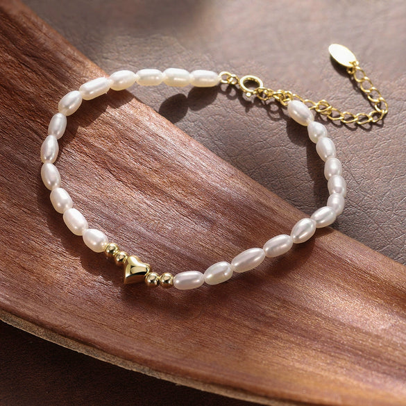 Wholesale 925 Silver Geometric Heartshaped Electroplated Bracelet For Women