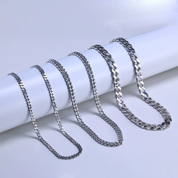 Wholesale 925 Silver Geometric Hiphop Chain Necklace For Men With Gold Colorpreserving Electroplating