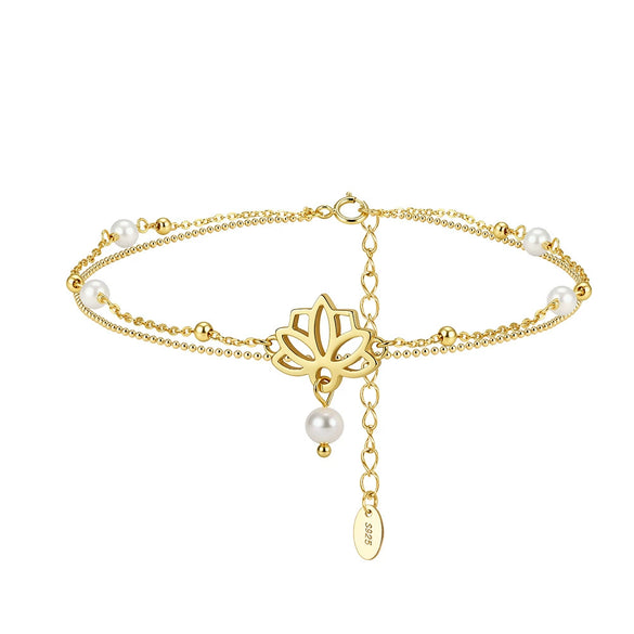 Wholesale 925 Silver Geometric Hollow Anklet For Women