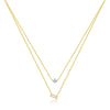 Wholesale Silver Geometric Hollow Ring Stacked Zirconiuminlaid Necklace For Women