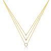 Wholesale Silver Geometric Hollow Ring Stacked Zirconiuminlaid Necklace For Women