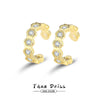 Wholesale 925 Silver Geometric Honeycomb And C Shaped Electroplated Ear Clips For Unisex