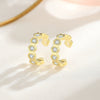 Wholesale 925 Silver Geometric Honeycomb And C Shaped Electroplated Ear Clips For Unisex