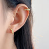 Wholesale 925 Silver Geometric Honeycomb And C Shaped Electroplated Ear Clips For Unisex