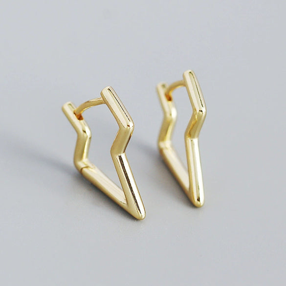 Wholesale Silver Geometric Lightning Irregular Ear Buckle Earrings S925 Silver Electroplating