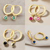 Wholesale 925 Silver Geometric Microinlaid Zircon Earrings For Women With Ring And Ear Buckle