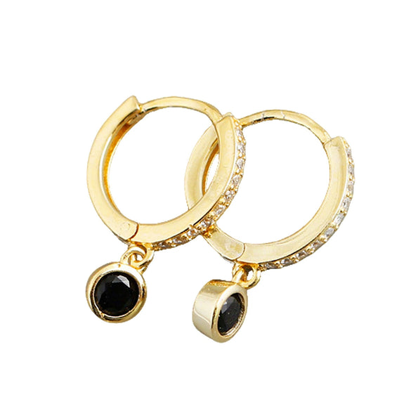 Wholesale 925 Silver Geometric Microinlaid Zircon Earrings For Women With Ring And Ear Buckle