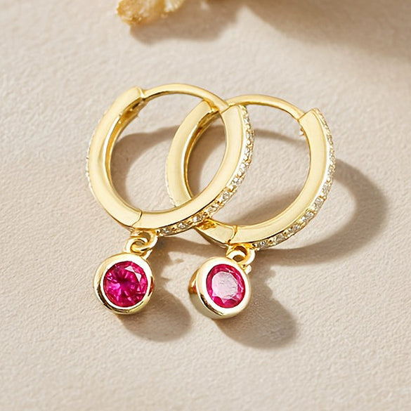 Wholesale 925 Silver Geometric Microinlaid Zircon Earrings For Women With Ring And Ear Buckle