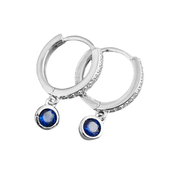 Wholesale 925 Silver Geometric Microinlaid Zircon Earrings For Women With Ring And Ear Buckle