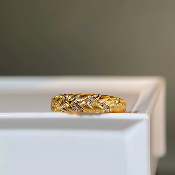 Wholesale 925 Silver Geometric Minimalist Handmade Wiredrawing Ring Plated With 18K Gold