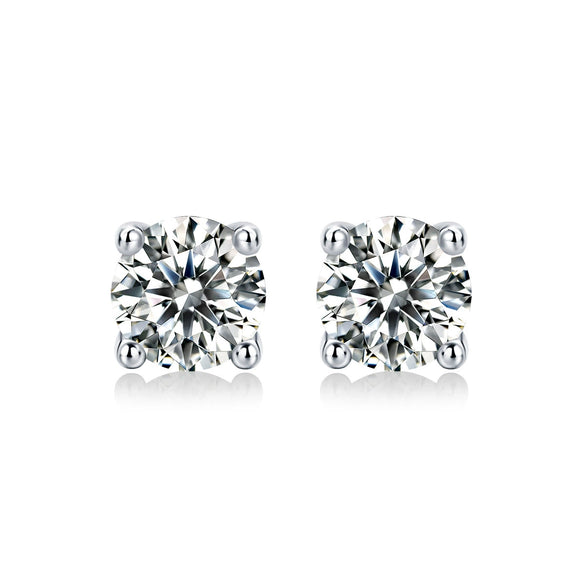 Wholesale 925 Silver Geometric Moissanite Inlay Ear Piercing Earrings For Women