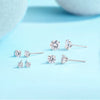 Wholesale 925 Silver Geometric Moissanite Inlay Ear Piercing Earrings For Women