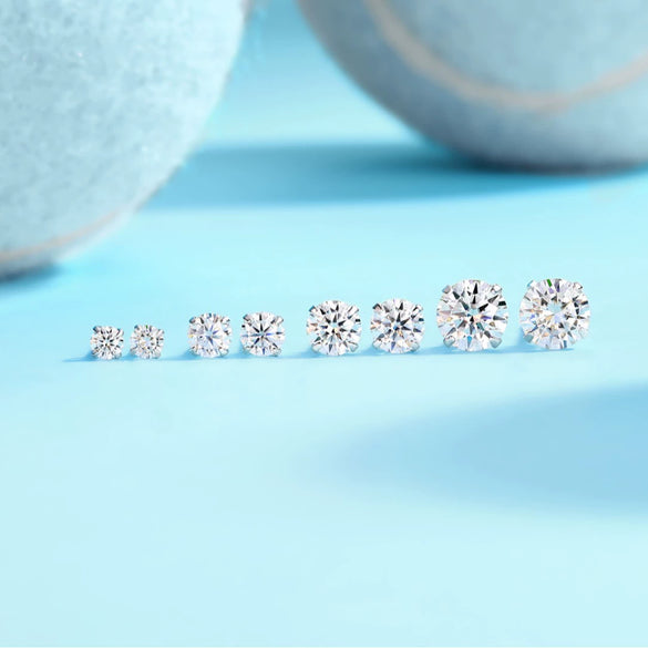 Wholesale 925 Silver Geometric Moissanite Inlay Ear Piercing Earrings For Women