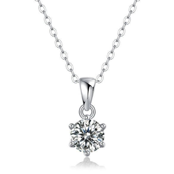Wholesale 925 Silver Geometric Moissanite Inlay Pendant Necklace For Women Fashion Cross Chain
