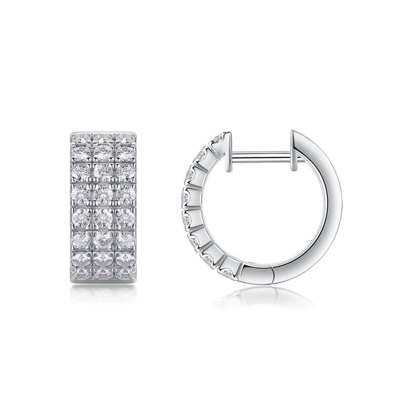 Wholesale 925 Silver Geometric Moissanite Inlay Women's Earrings Fashion Style