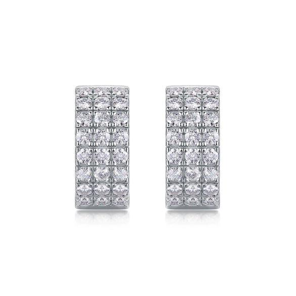Wholesale 925 Silver Geometric Moissanite Inlay Women's Earrings Fashion Style