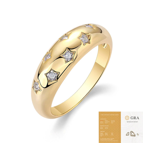 Wholesale 925 Silver Geometric Moissanite Ring Set With Diamonds For Women