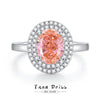 Wholesale 925 Silver Geometric Pink Diamond Women's Ring